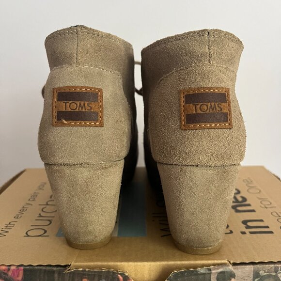 Toms Desert Wedge Taupe Suede Size 5.5 - Picture 6 of 7